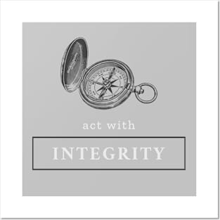 Act With Integrity Compass - Stoic Posters and Art